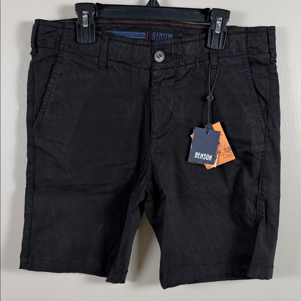 Benson Men's Black Flat-Front Shorts
